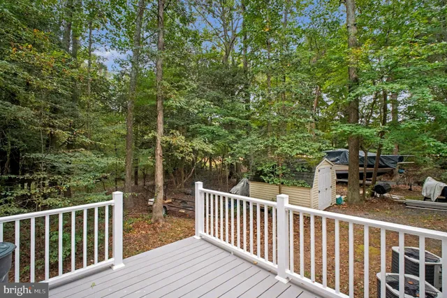 an aerial view of a house with a yard and large trees