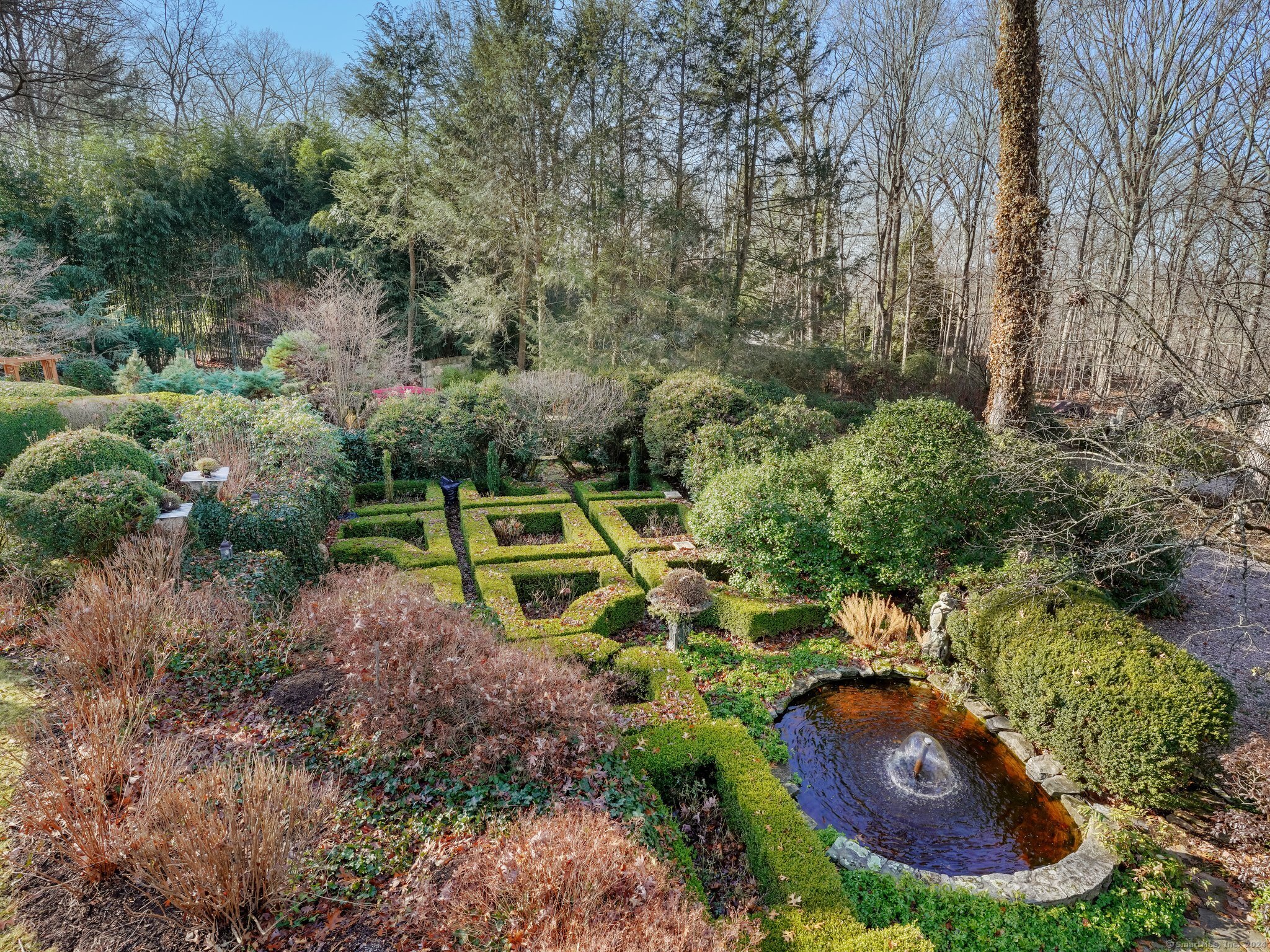 8 Bayberry Ridge Road Westport, CT 06880 - Photo 35 of 40 View of Formal Gardens from Sun Deck.