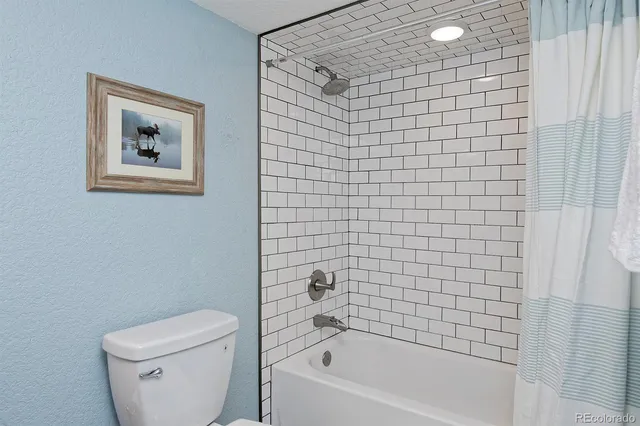 a bathroom with a toilet and a bathtub