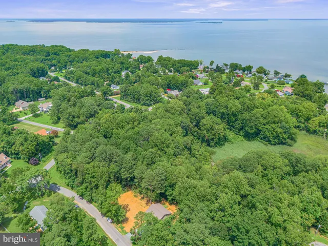 a view of a lake with a yard
