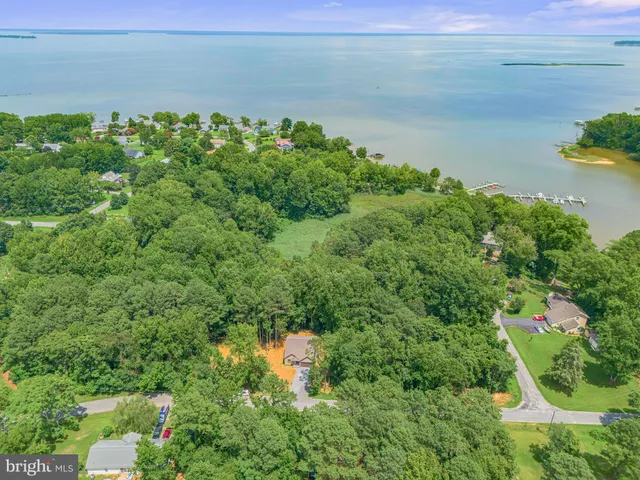 a aerial view of a house with a yard