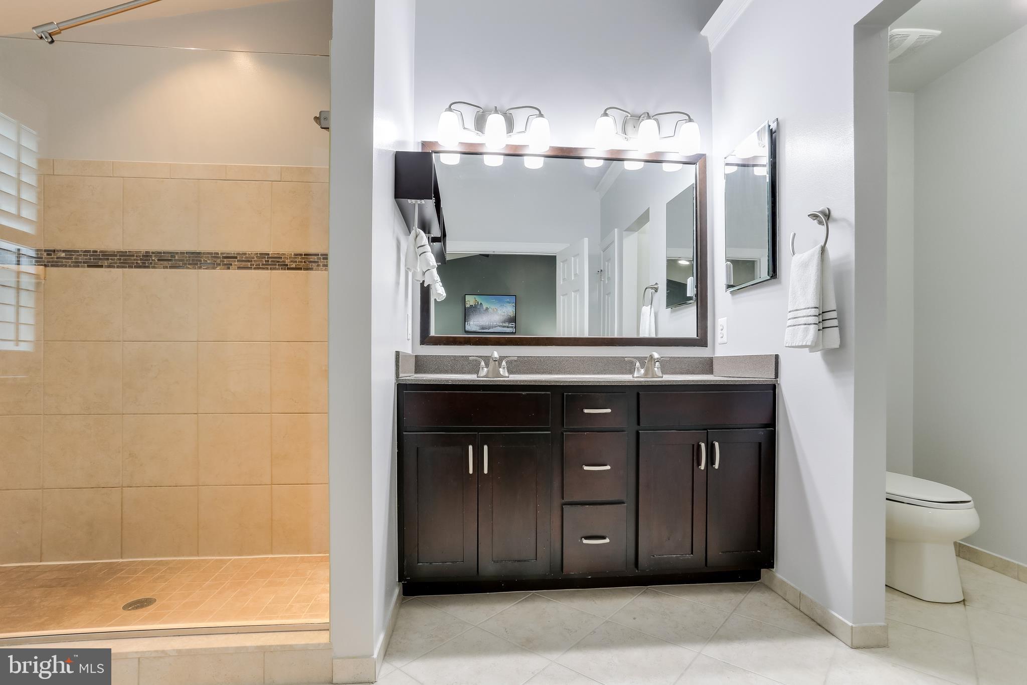 2265 Brimstone Place Hanover, MD 21076 - Photo 19 of 42 Master Bath with Frameless Shower & Double Sinks