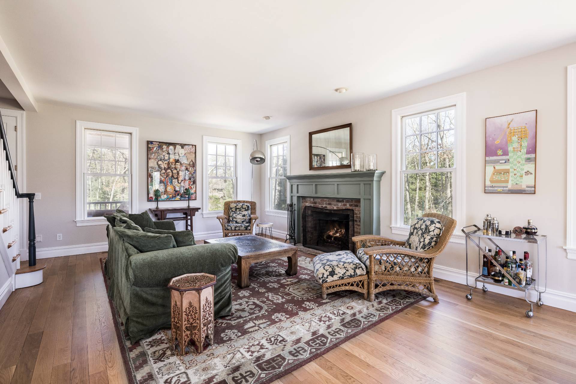 9 Dering Lane East Hampton, NY 11937 - Photo 8 of 30 a living room with furniture and a fireplace