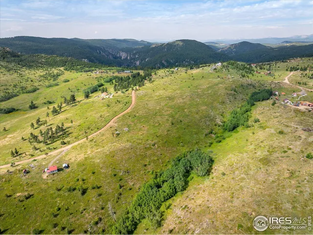 a view of a lush green hillside and a houses