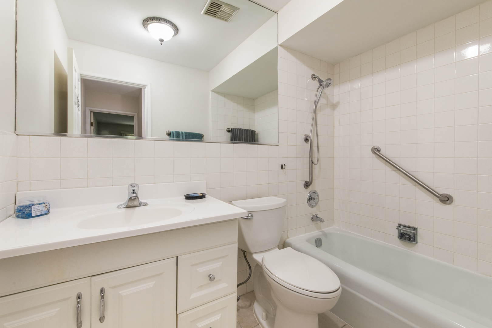 1363 Perry Street, Unit 1B Des Plaines, IL 60016 - Photo 11 of 12 a bathroom with a sink a toilet and a mirror