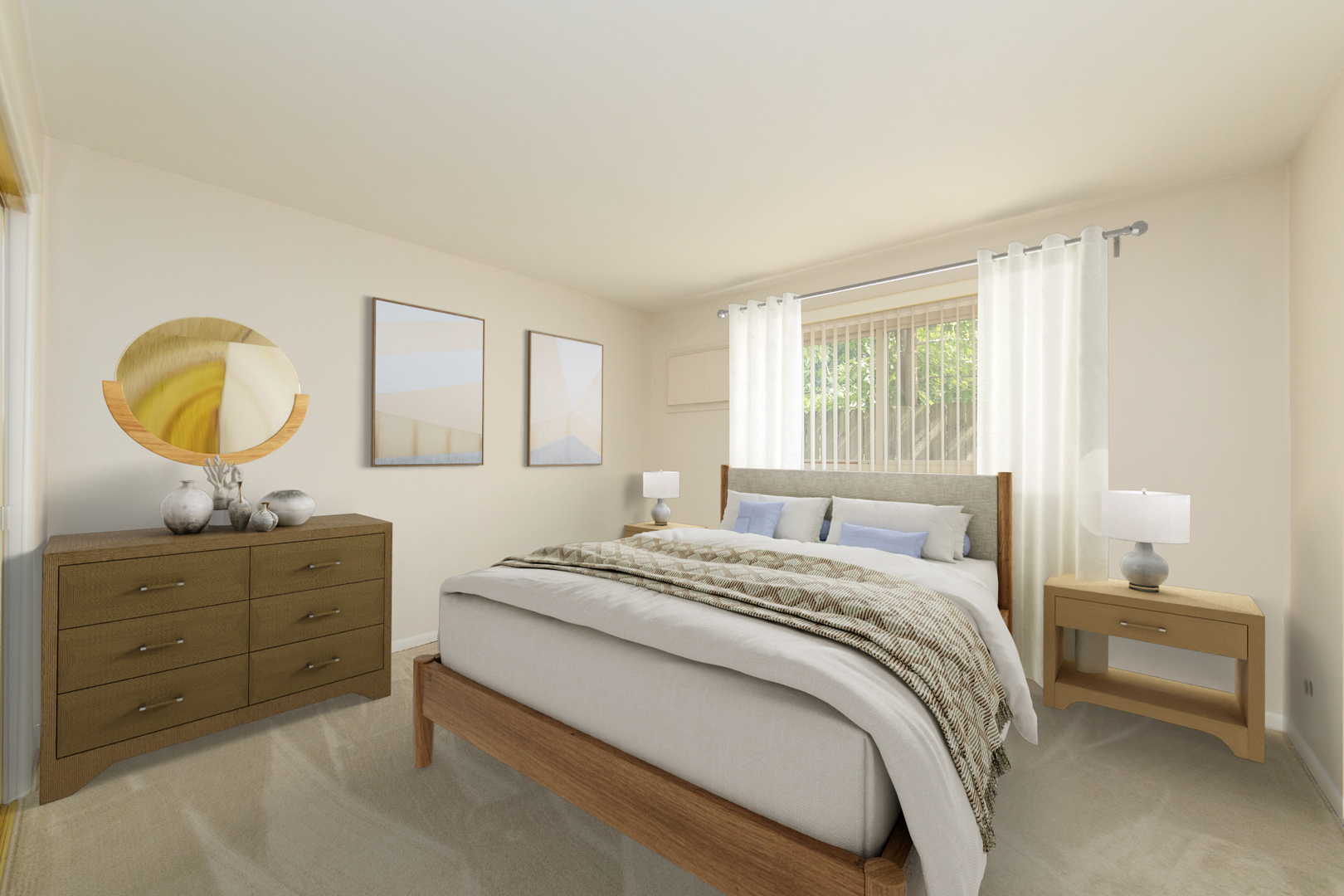 1363 Perry Street, Unit 1B Des Plaines, IL 60016 - Photo 9 of 12 a bedroom with a bed and a dresser