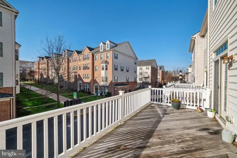 a view of a building from a balcony