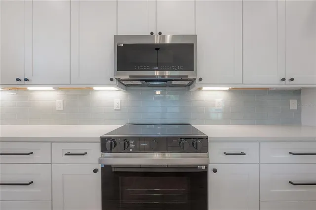 a stove top oven sitting inside of a kitchen