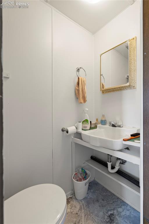 374 Fern Road Woodland Park, CO 80863 - Photo 24 of 31 a bathroom with a toilet a sink and mirror
