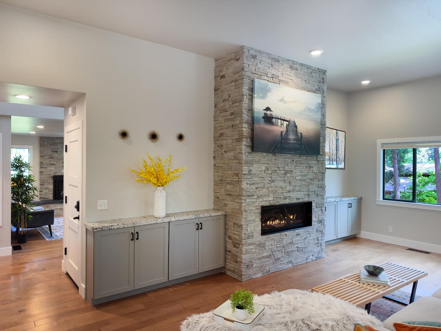 157 Grove Street Nevada City, CA 95959 - Photo 21 of 55 a living room with furniture and a fireplace
