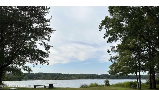 a view of a lake with houses