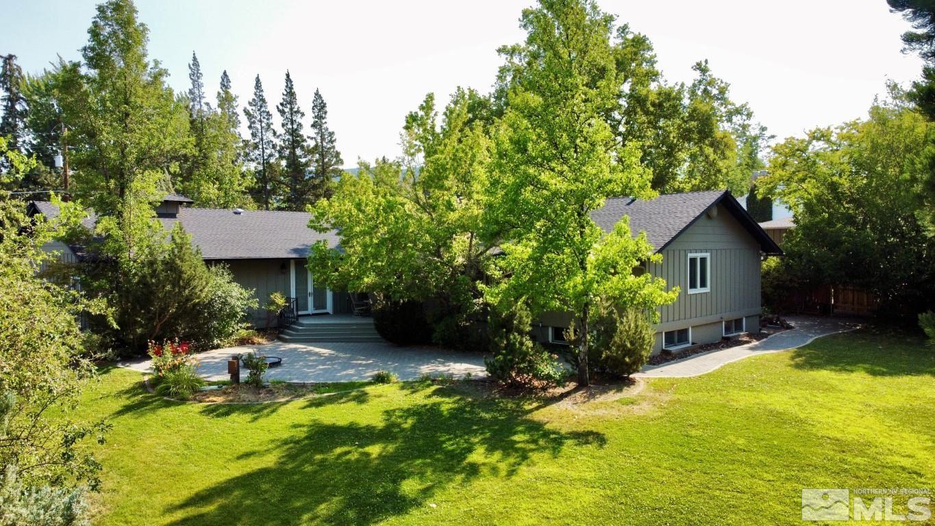 a house view with a garden space