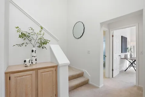 a view of a hallway with entryway