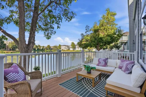 a view of a patio on the roof deck