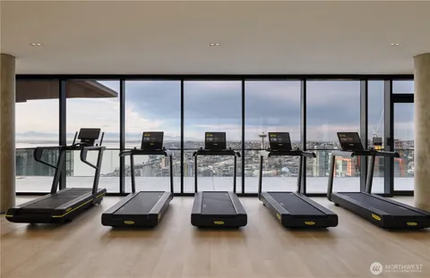 a living room with balcony