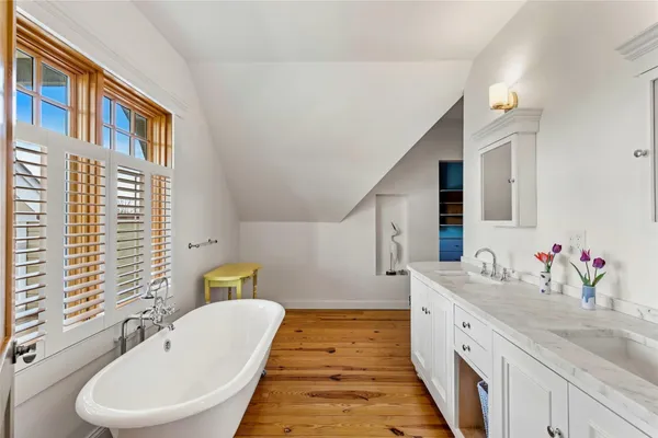 a bathroom with a shower and a toilet