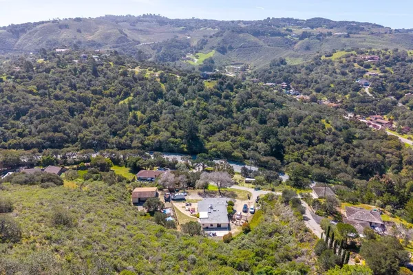 a view of a city with mountain