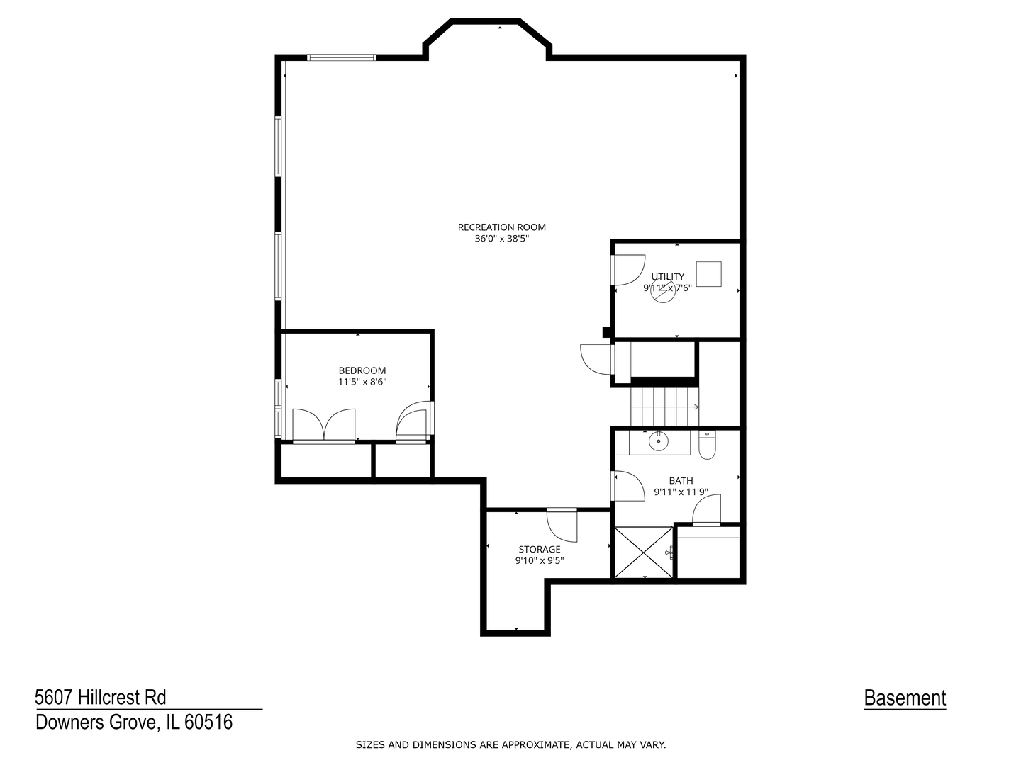 5607 Hillcrest Road Downers Grove, IL 60516 - Photo 49 of 50 a picture of a floor plan