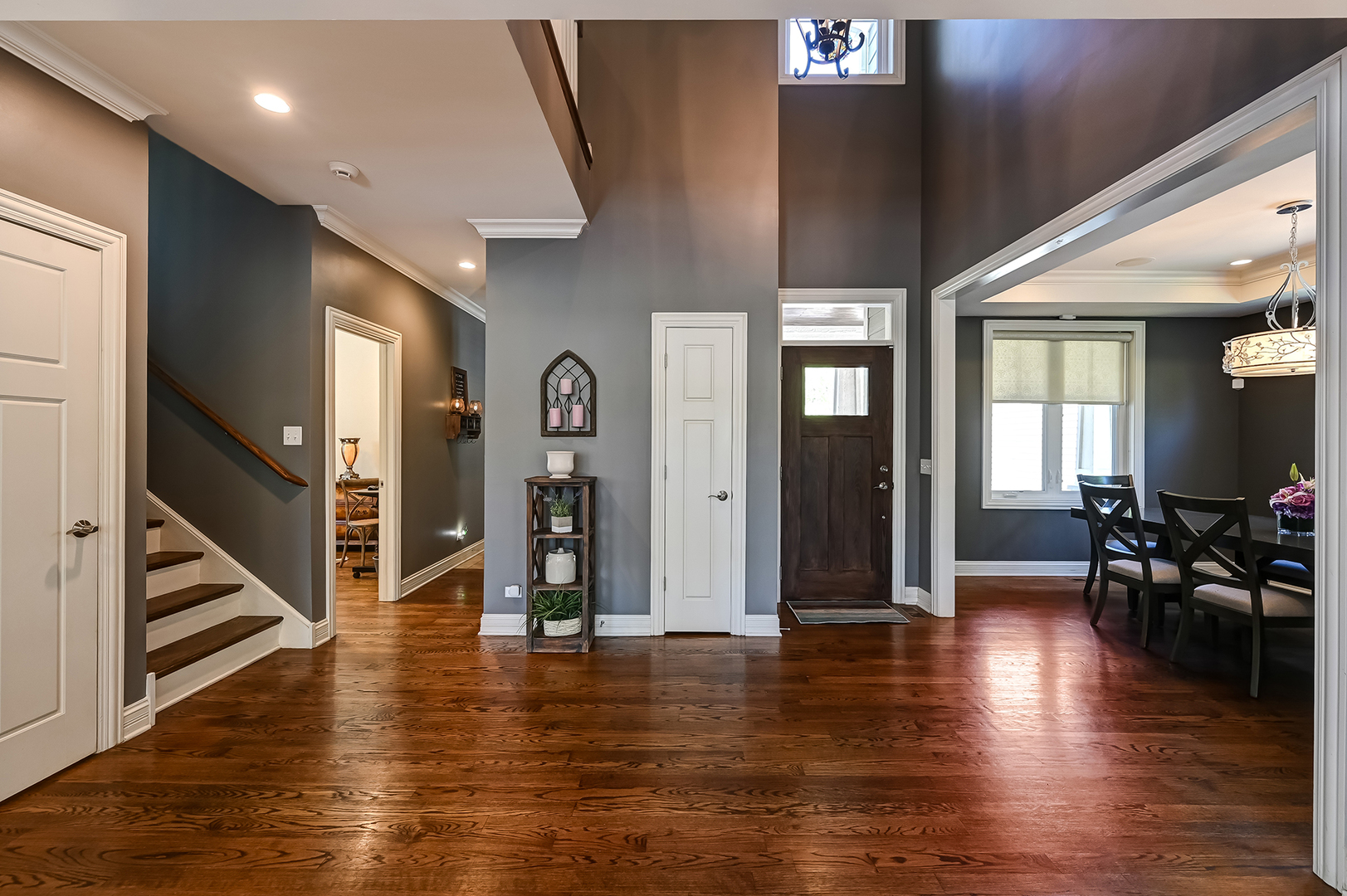 5607 Hillcrest Road Downers Grove, IL 60516 - Photo 6 of 50 a view of an entryway door and hallway with wooden floor