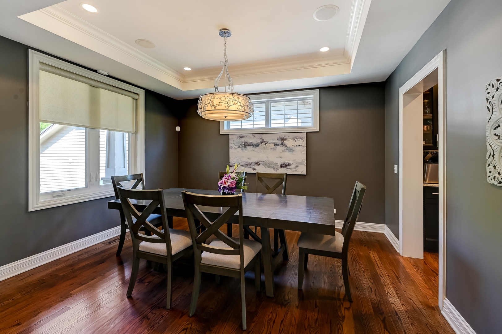 5607 Hillcrest Road Downers Grove, IL 60516 - Photo 7 of 50 a view of a dining room with furniture window and wooden floor