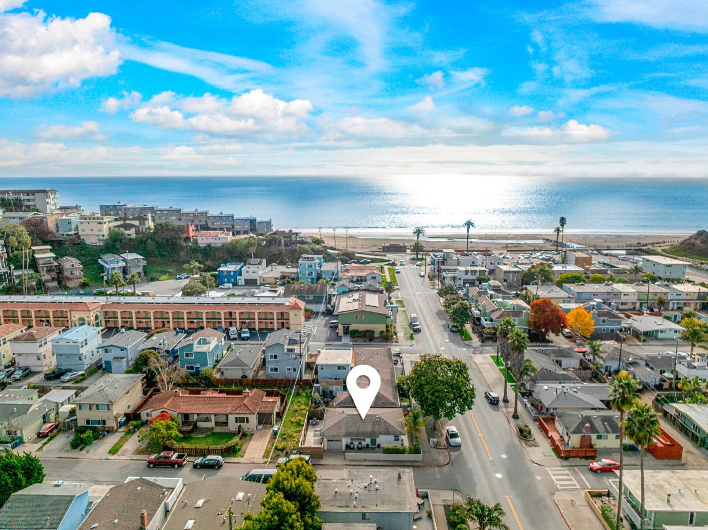 an aerial view of a city