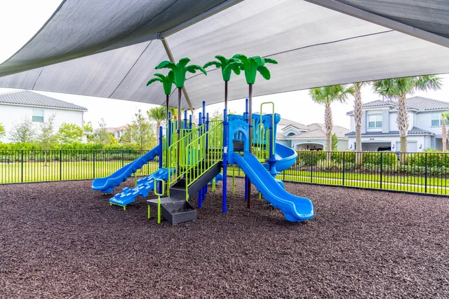 a view of park with slide