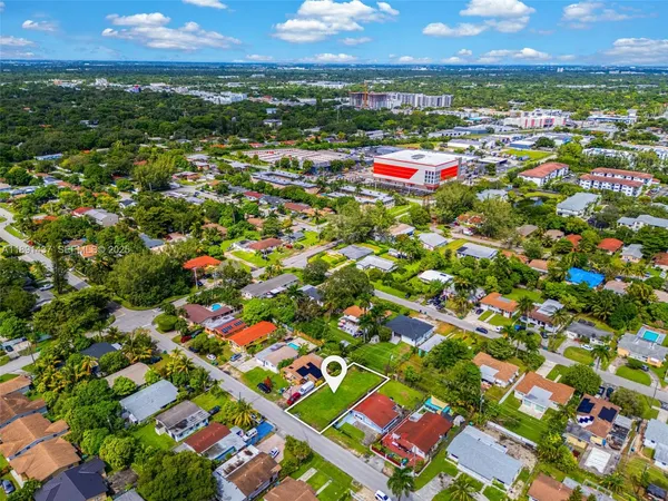 an aerial view of multiple house