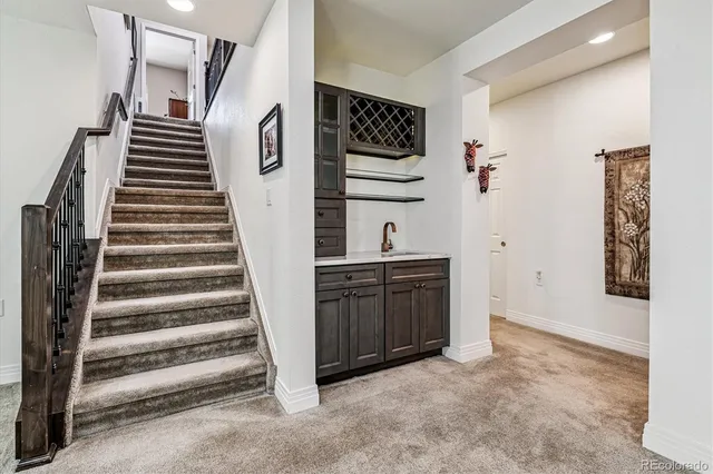 a view of an entryway with stairs