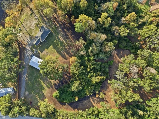 a view of a lake with houses