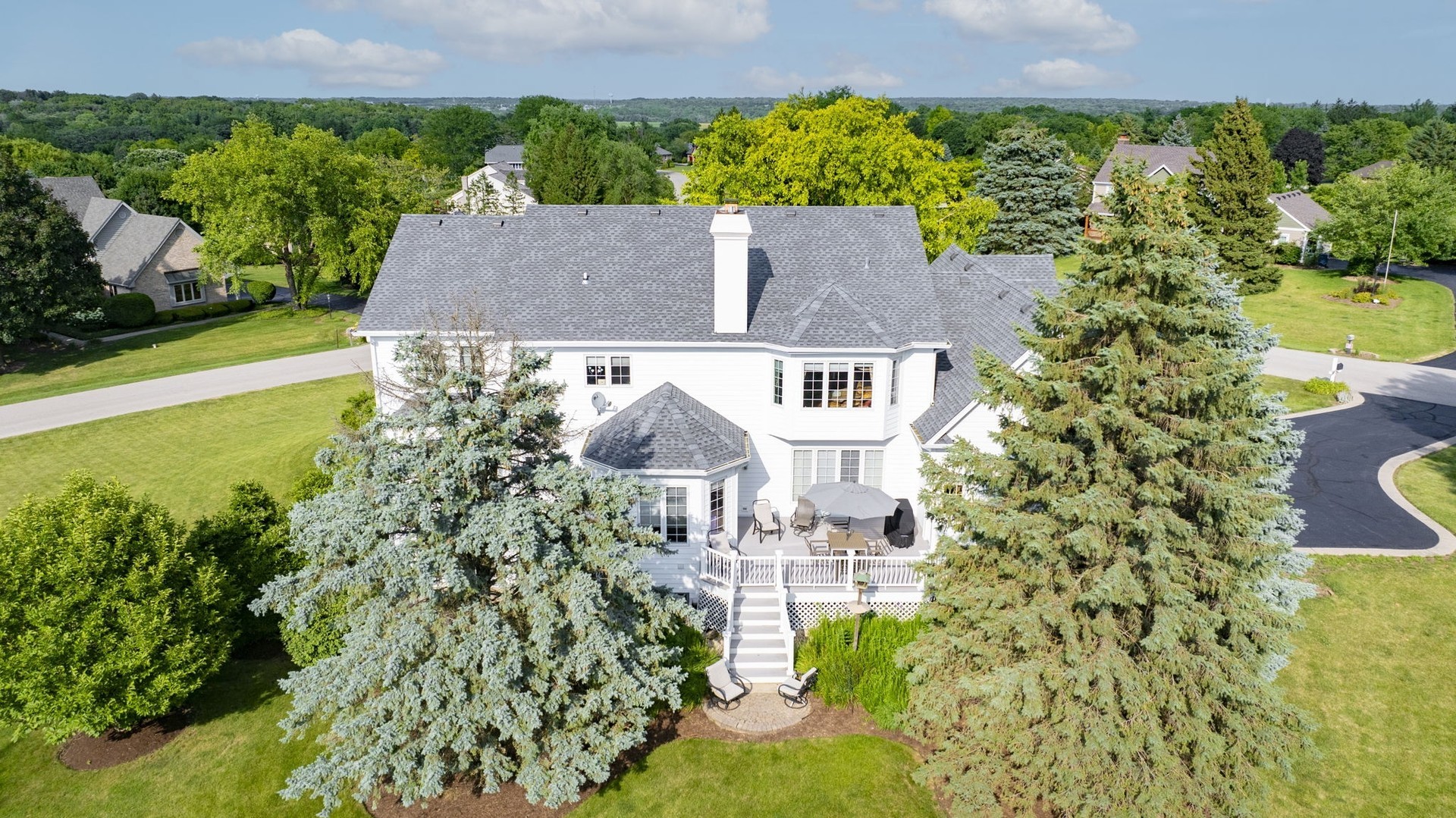 18N250 Sawyer Road Dundee, IL 60102 - Photo 11 of 12 an aerial view of a house with a yard and lake view