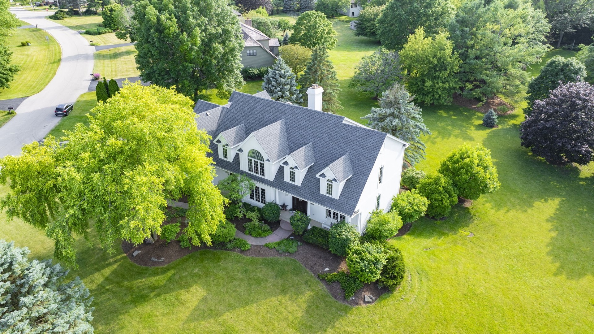 18N250 Sawyer Road Dundee, IL 60102 - Photo 4 of 12 an aerial view of a house with swimming pool and garden
