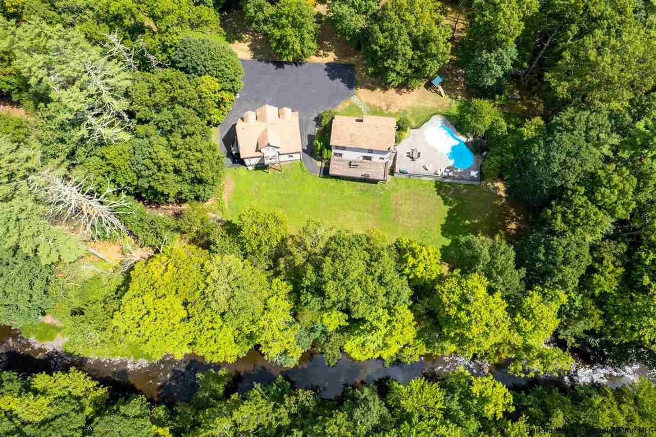 58 Old Powdermill Road Saugerties, NY 12477 - Photo 3 of 35 an aerial view of a house with swimming pool and garden