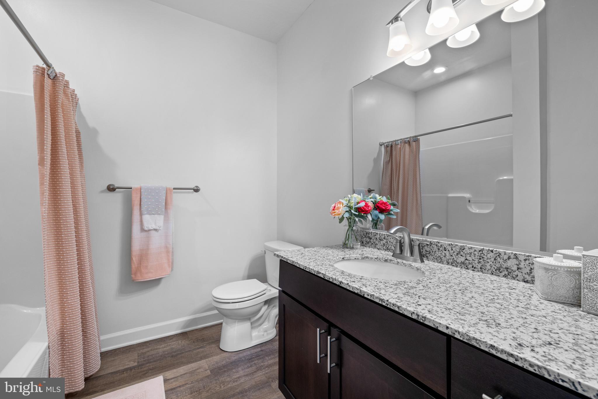 1201 Walnut Bottom Road, Unit 100215 Carlisle, PA 17015 - Photo 18 of 32 a bathroom with a granite countertop sink and a mirror