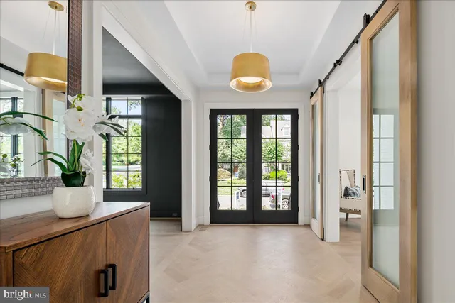 a view of an entryway with a window