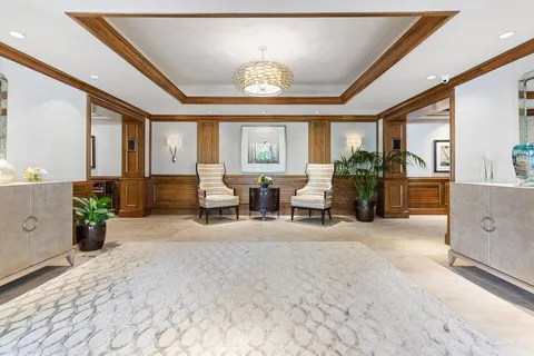 a city view with tall buildings