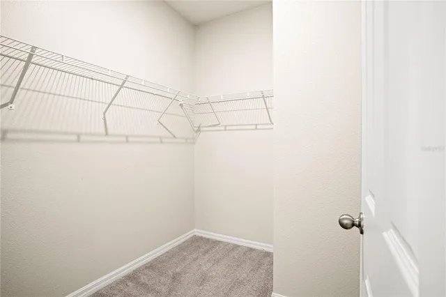 a view of a room with racks on the wall