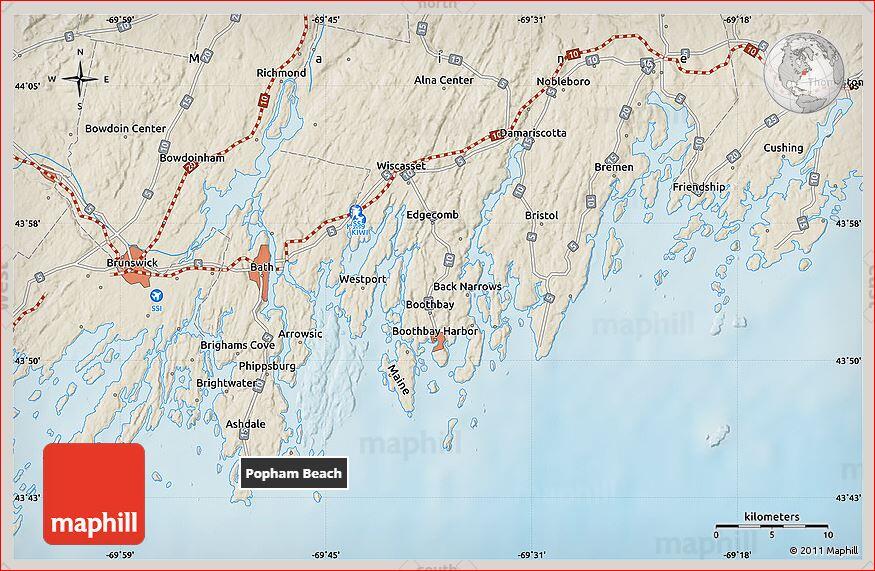 823 Popham Road Phippsburg, ME 04562 - Photo 82 of 82 Popham coastal map