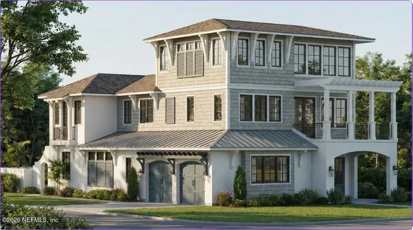 a front view of a residential apartment building with a yard