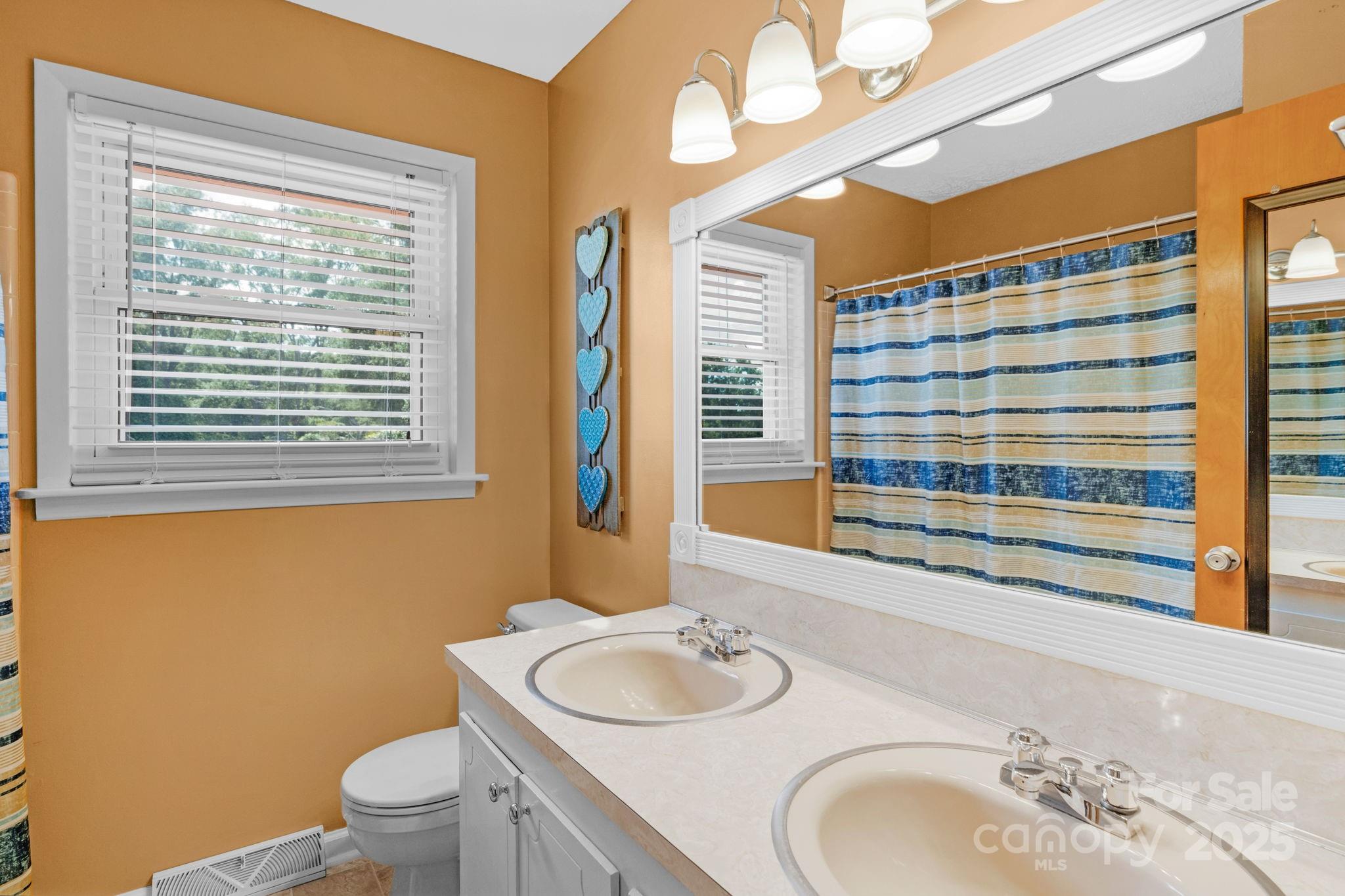 2036 Biggers Lake Road Shelby, NC 28152 - Photo 20 of 45 a bathroom with a granite countertop sink and a mirror