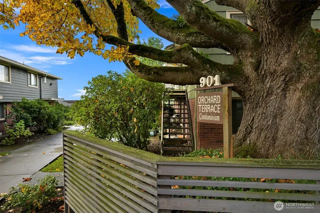 a view of a chair and tables in the patio