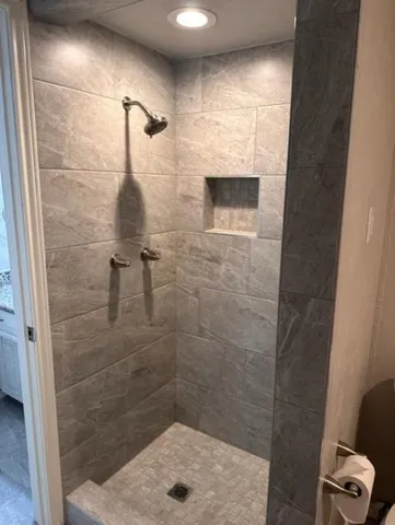 a bathroom with a shower