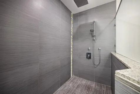 a bathroom with a shower