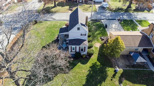 an aerial view of a house