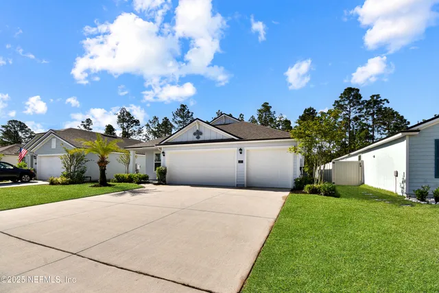 a house view with a garden space