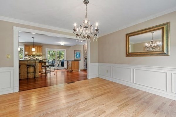77 Teele Road Bolton, MA 01740 - Photo 8 of 41 a view of an empty room with wooden floor and a kitchen