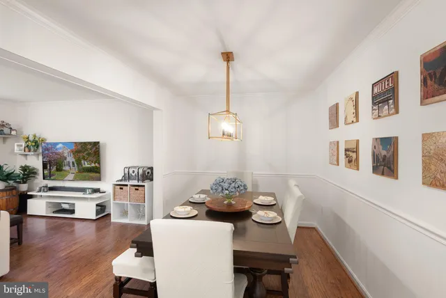 a living room with furniture flowerpot and a chandelier