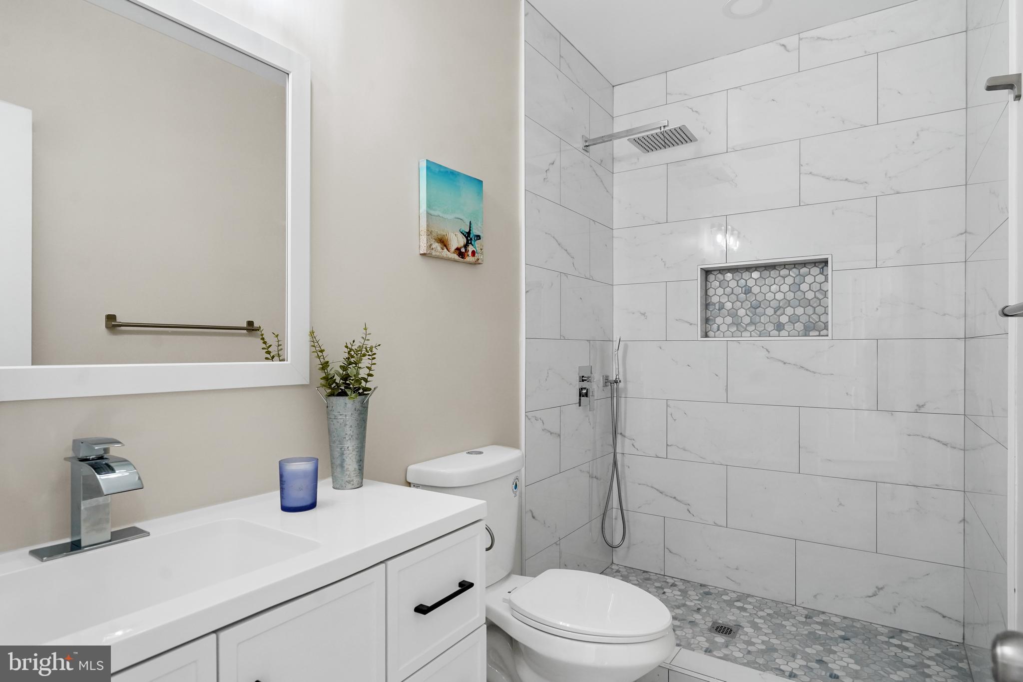715 Longfellow Street Northwest Washington, DC 20011 - Photo 12 of 21 a bathroom with a sink a toilet and shower