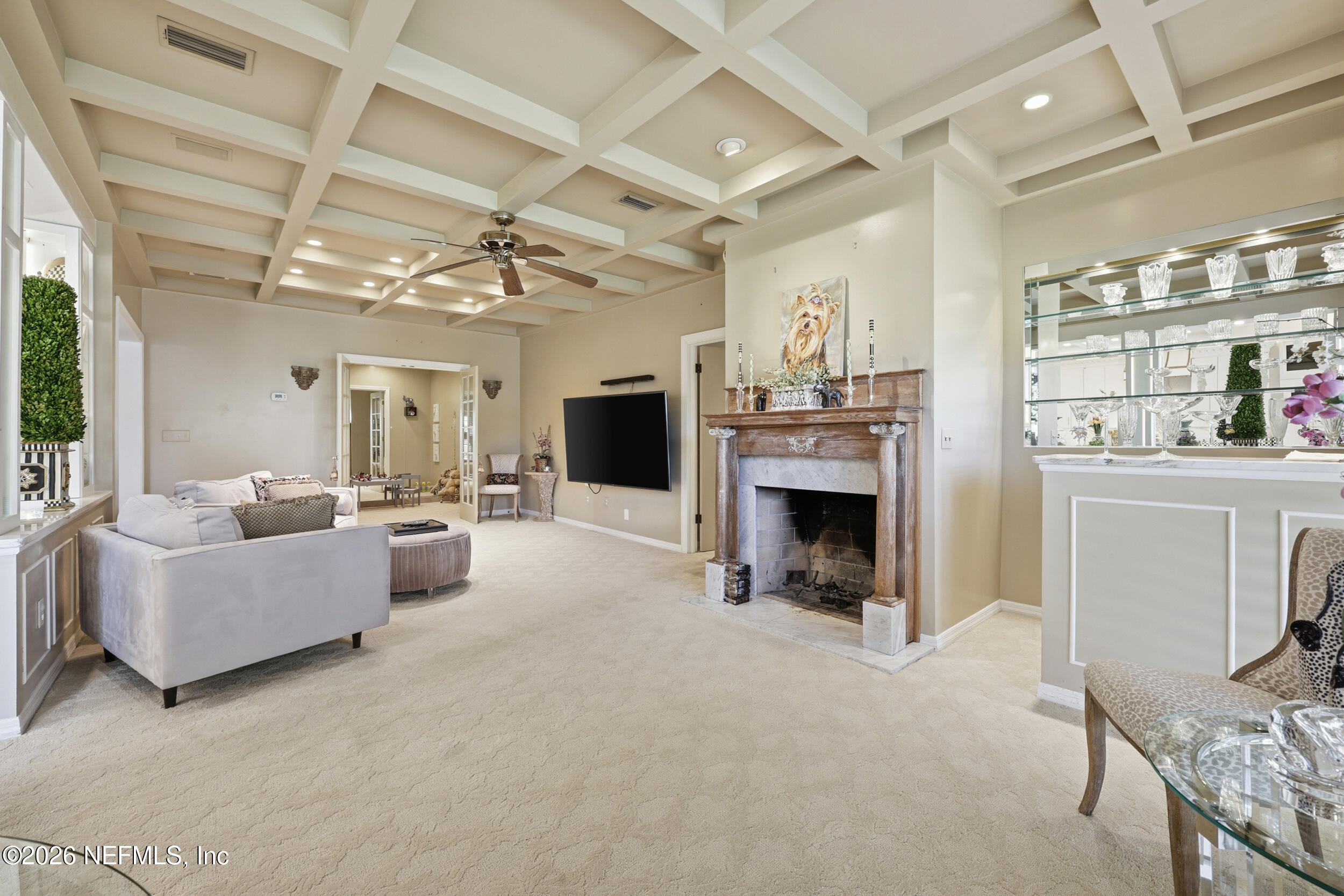 10799 Crosswicks Road Jacksonville, FL 32256 - Photo 13 of 51 Family Room Fireplace and Bar