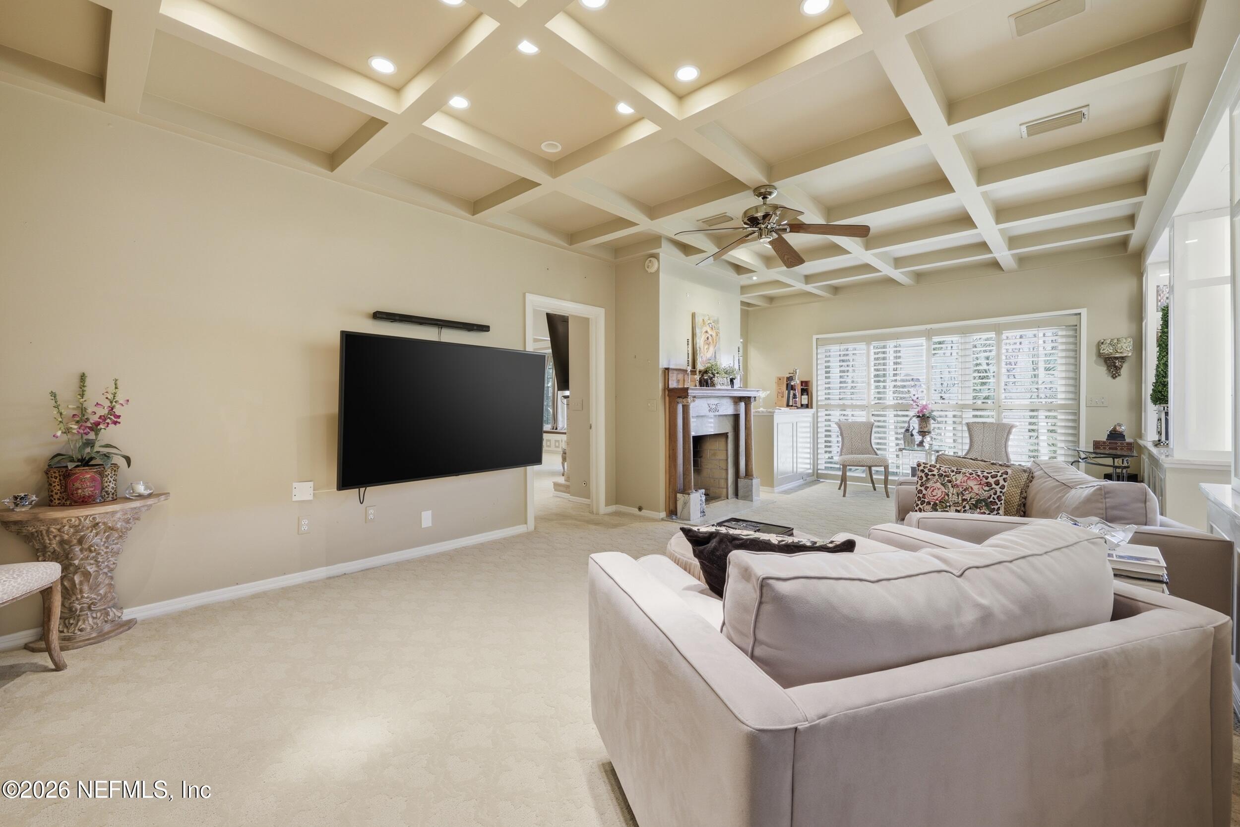 10799 Crosswicks Road Jacksonville, FL 32256 - Photo 48 of 51 Coffered Ceiling in Family Room