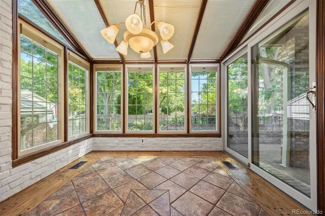wooden floor with a large window